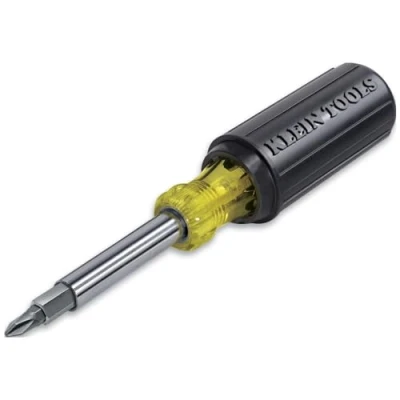 Imagen de Klein Tools 32500 Multi Bit Destornillador/Tuerca Driver Herramienta 11 en 1, 8 brocas de resistencia industrial, 3 tamaños destornillador tuerca, mango agarre cojín
