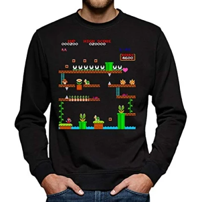 Imagen de Retro Mario 1UP Sudadera para hombre negro M