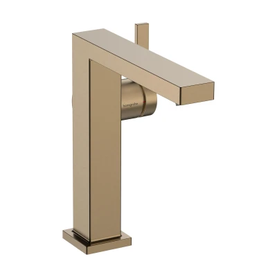 Imagen de hansgrohe Tecturis E Fine grifo lavabo sin desagüe, ahorro de energía (CoolStart), monomando 173 mm, mezclador agua (EcoSmart+), bronce cepillado, 73041140