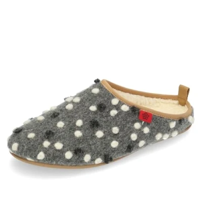 Imagen de Andrés Machado Zapatillas de Estar por casa para Hombre y Mujer Invierno Dynamic Slippers Unisex Adulto Suela Goma Vulcanizada Resistente Antideslizante Gris Puntos, EU 37