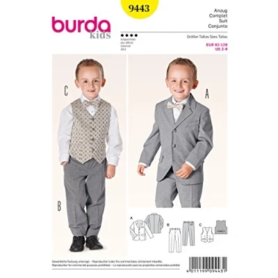 Imagen de Patrón Burda 9443 Kids Conjunto Traje