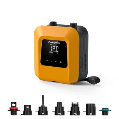 Imagen de Peakspeak 20PSI Bomba Eléctrica Sup con Batería Recargable Recargable, Inflado/Desinflado Inteligente, Apagado Automático para Tablas Sup, Kayak, ala, Cometa, Tienda, Colchoneta