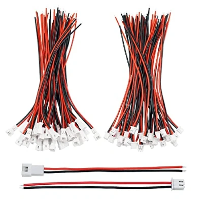 Imagen de HUAZIZ 30 Pares 1,25 mm Enchufe de Conector Mancho y Hembra Micro Eléctrico 2 Pines JST con 80mm Alambre Cable