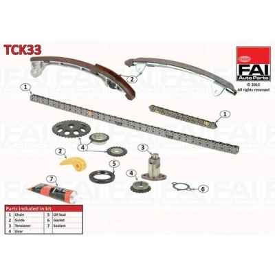Imagen de FAI AutoParts TCK33 Juego de Cadena distribución con juntas, ruedas dentadas Símplex, pasadores TOYOTA: RAV4 III SUV, Auris Hatchback