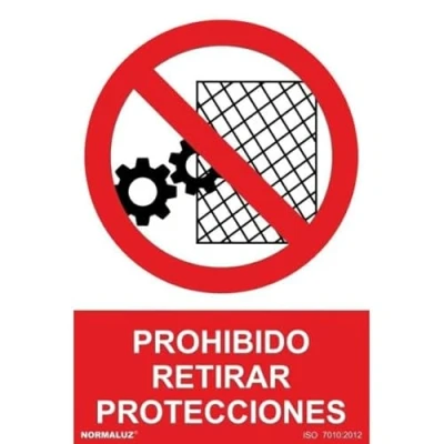 Imagen de Normaluz RD40621 Señal Adhesiva Prohibido Retirar Protecciónes Adhesivo de Vinilo 20x30 cm con CTE, RIPCI