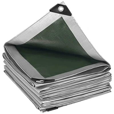 Imagen de WOLTU Lona Impermeable de Protección, Duradera con Ojales para Muebles, Jardín, Piscina, Coche 180 g/m2 Gris Verde 2x3m