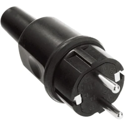 Imagen de Bachmann Clavija recta schuko 16a/250v goma reforzado negro
