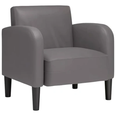 Imagen de vidaXL sillón con reposabrazos Gris 54 cm Cuero sintética, sofá Individual, cómodo, de televisión, sofá, Asientos Relajante