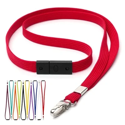 Imagen de CKB LTD Rojo Correa para cuello Cordón Cuerda Neck Lanyard Strap Llavero de seguridad el con clip metal giratorio soporte tarjeta identificación Paquete 100 piezas