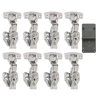 Imagen de LOOTICH 110 Grado Bisagras Arremetida con Amortiguación Integrada Bisagra Suave Lento Cierre Amortiguadores para Puerta de Mueble Armario Cocina 8 Pcs