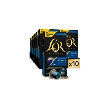 Imagen de L&#039;OR Espresso Cápsulas de Café Ristretto Decaffeinato Intensidad 9 100 Compatibles Nespresso