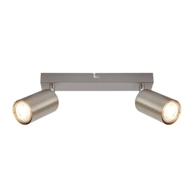Imagen de BRILONER lámpara de techo, orientable, casquillo GU10, máx. 9 W, lámpara, salón, dormitorio, cocina, iluminación 25,5 cm, níquel mate