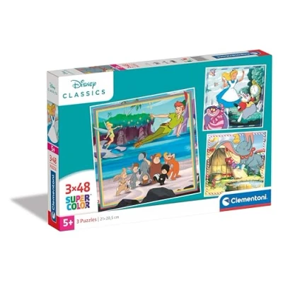Imagen de Clementoni 25299 Supercolor Puzzle 3x48 Piezas, Disney Classics, 3 Puzzles Infantiles De 48 Piezas Cada Uno A Partir 5 Años
