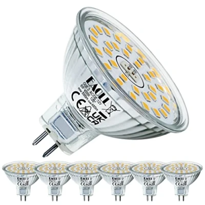 Imagen de EACLL Bombillas LED GU5.3 Luz Blanca Neutra, 6W Equivalente 50W MR16 Halógena, Pack de 6, Focos Sin Parpadeo AC/DC 12V, 4000K 485 Lúmenes 120 Spotlight, Lámpara Reflectora no Regulable