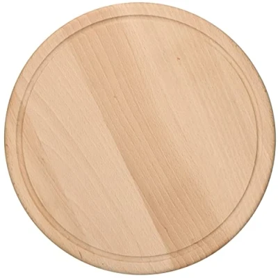 Imagen de KOTARBAU® Tabla de cortar, 30 cm, Redonda, madera, para cortar pan, queso o servir embutidos y otros alimentos