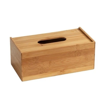 Imagen de WENKO Caja para pañuelos de bambú Terra Dispensador cosméticos Natural