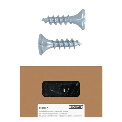Imagen de HELPMATE Tornillos de conexión para madera cabeza avellanada 4 x 16 galvanizados universales acero inoxidable 250 con accionamiento PZ2 y rosca completa Ideal