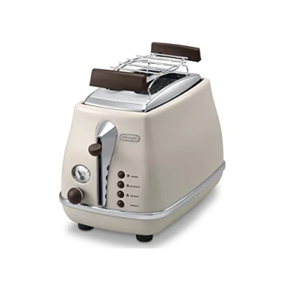 Imagen de De&#039;Longhi CTOV 2103.BG Tostadora, 900 W, 0 Decibeles, Acero Inoxidable, 2 Ranuras, Cream