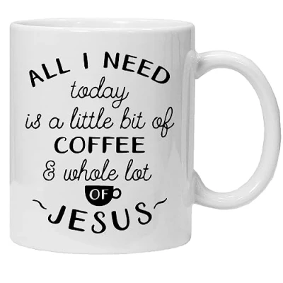Imagen de Desconocido Acen Little bit Whole Lot of Jesus Taza de café (cerámica, 9 x cm), color blanco