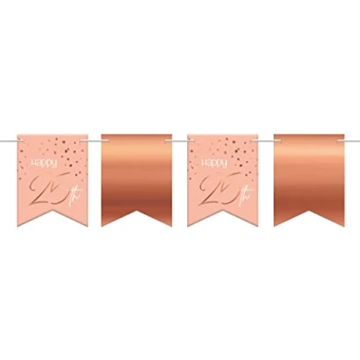 Imagen de Folat 67425 Bunting Garland Elegante Rubor exuberante años 6 m, color rosado, Número 25