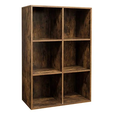 Imagen de VASAGLE Librería, Estantería Almacenaje, Librería de 6 Compartimientos, para Sala Estar, Estudio, Oficina, 65,5 x 30 97,5 cm, Marrón Rústico LBC203BX