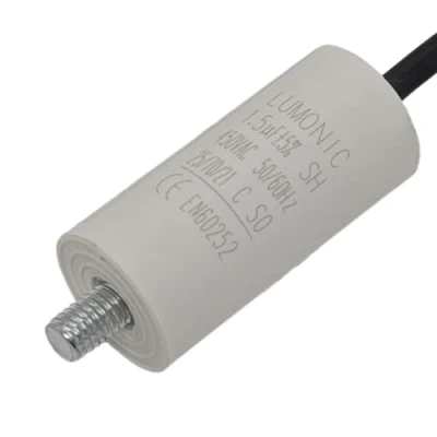 Imagen de Lumonic Condensador de arranque con Cable 25cm I 1,5µF 450V 26x55mm 1,5uF motor carcasa plástico funciona