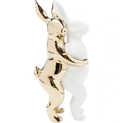 Imagen de Kare Design Deko Figura Decorativa Hugging Rabbits Medio, Oro, 24.5x11.5x14.7cm