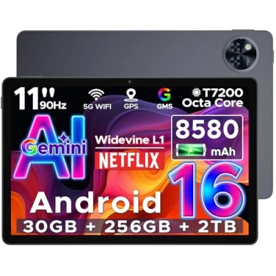 Imagen de DOOGEE U11 Pro Tablet Android 16, 30GB+256GB/2TB TF, Gemini AI 11 Pulgadas Octa Core, Tablets para Niños HD IPS 90Hz, 8580mAh Batería, 5G WiFi/Widevine L1/13MP+5MP/Face ID/GMS Infantil