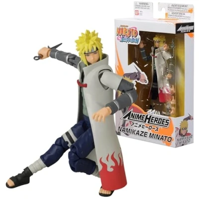 Imagen de BANDAI Naruto Shippuden Anime Heroes Figura de Acción Minato Namikaze 17cm 36905 Multicolor Figuras articuladas poseable con Manos y Accesorios Intercambiables