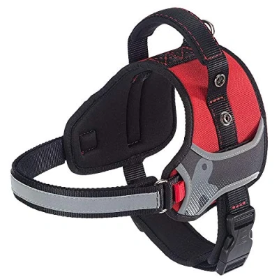 Imagen de Ferplast Arnés para Perros Hercules Medium, Acolchado, Resistente, Anti rasguños, Visible en la Oscuridad, con Asa