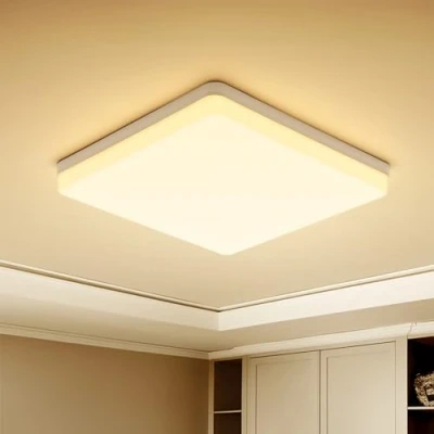 Imagen de Yafido Plafon Led Techo Moderna 48W Plafón Cuadrado Ultra Delgado Downlight lanco Cálido 3000K 4320LM adecuada para Corredor Cocina Balcón Dormitorio Sala de Estar 30 * 4cm
