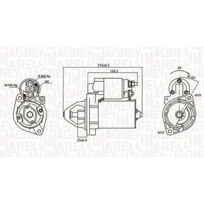 Imagen de MAGNETI MARELLI 063721075010 Motor de arranque 12 1,2 9 MERCEDES BENZ: Clase C Berlina, Vito Furgón, ML, SSANGYONG: Musso SUV