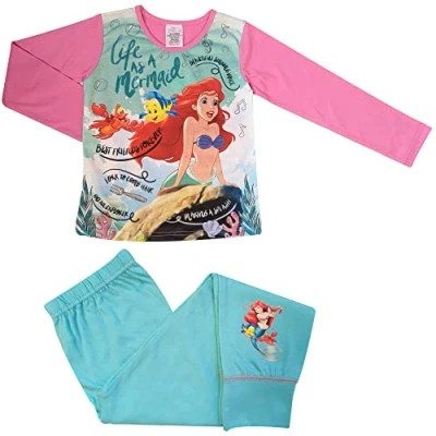 Imagen de Little Mermaid Pijama Ariel para niñas, Multicolor, 7 8 Years