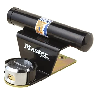 Imagen de Master Lock 1488EURDAT Protector para puerta de garaje vertical con cerradura llave, negro
