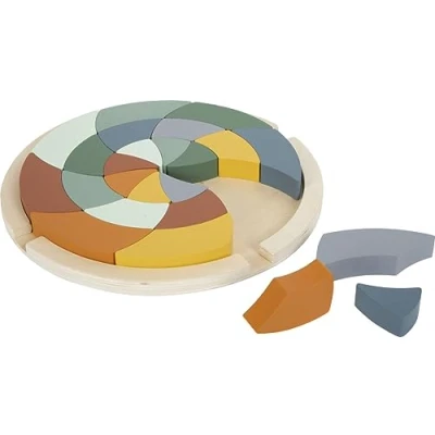 Imagen de Small foot fantasía Rompecabezas de Colores Madera Safari, Juego para Construir, apilar y Colocar, a Partir 3 años, 12457, Multicolor,