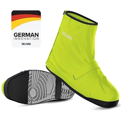 Imagen de Velmia zapatos de protección contra la lluvia bicicleta con material reflectante y puntera reforzada I zapato cubre impermeable negro overshoes