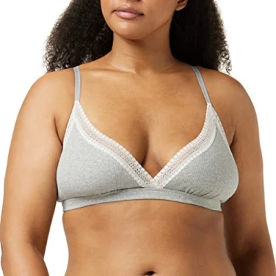 Imagen de Sloggi Go Ribbed Bralette Sujetador, Multicolor (Medium Grey Melange), M Mujer