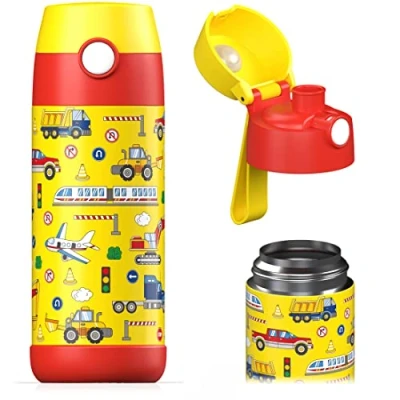 Imagen de JARLSON® botella de agua para niños &quot;MALI&quot; térmica acero inoxidable, sin BPA, a prueba fugas, infantil, 350 ml