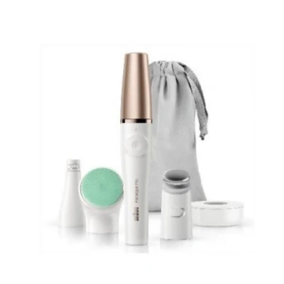Imagen de Braun FaceSpa Pro 913 Depiladora facial con 3 accesorios, blanco/bronce