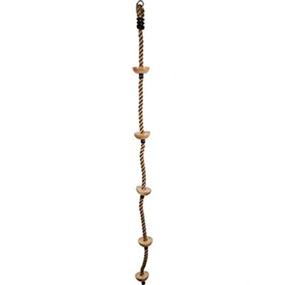 Imagen de Small Foot 11877 Cuerda para Escalar, escalones de Madera, Foot, Anillo susp. Resistente, aspec. Natural, a Partir 3 años. Equipo Escalada y Columpios Toys, Color Beige (11877)