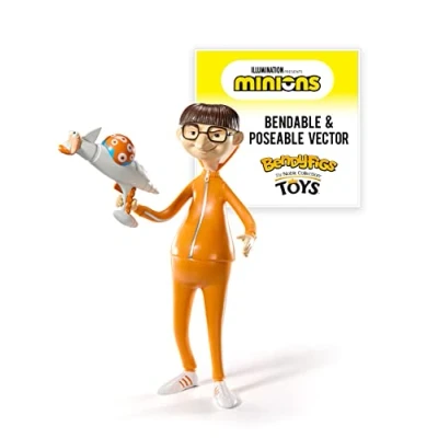 Imagen de BendyFigs The Noble Collection Minions Victor Toys 16,5 cm Bendable Posable Muñeca Colectiva con Soporte y Mini Accesorios