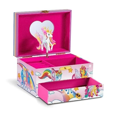 Imagen de CRAZE Joyero Musical Niña, Modelo Galupy Unicornio, Caja de Música con Cajón Extraíble, Interior Aterciopelado, Espejo y Unicornio Giratorio