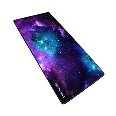 Imagen de ENHANCE Alfombrilla de ratón extendida para Juegos, XL, Accesorios Escritorio, Costuras antideshilachado y Superficie Seguimiento Baja fricción, Respaldo Antideslizante
