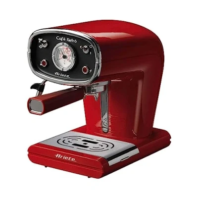 Imagen de Ariete 1388 30 1388/31 CAFETERA Espresso Negra Cafe Retro, 900 W, 2 Cups, Rojo