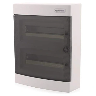 Imagen de Caja de fusibles superficie IP40 Carcasa del distribuidor 2 filas hasta 24 módulos Puerta transparente para la instalación sala seca en casa