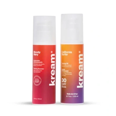Imagen de KREAM Blacky Pack (Intensificador del Bronceado 150 ml + Aceite Bronceador con Protección SPF30 California Surfer 200 ml)