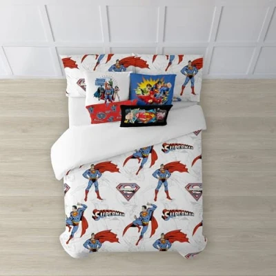 Imagen de BELUM Funda Nórdica Superman Modelo Man of Steel con Botones 100% algodón (Cama de 180 (260x240 cm))