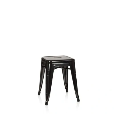 Imagen de hjh OFFICE 645000 Taburete VANTAGGIO Metal Negro, de bistró apilable, Acero Estable, Industrial Style
