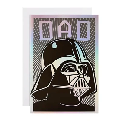 Imagen de Hallmark Tarjeta del día Padre para papá, diseño de Darth Vader Star Wars