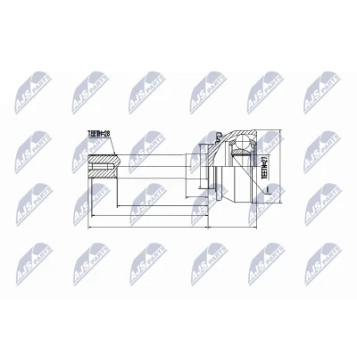 Imagen de NTY NPZ MS 016 Junta Homocinética Transmisión automática, Caja de cambios manual Eje delantero, derecha, izquierda, lado engranaje